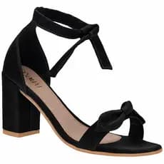 Sandália Feminina Salto Grosso Alto Lacinho Amarração Novidade Tendência Moda Estilo