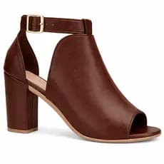 Sandália Feminina Ankle Boots Zamarini Salto Grosso Confortável Elegante Moda Estilo