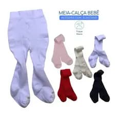 Meia Calça Bebê Algodão Fio 80 Festa Batizado