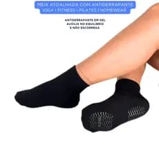 Meia Pilates Yoga Fitness Homewear 5030 Atoalhada com Antiderrapante