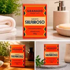 Kit C/ 3 Sabonetes Sulfuroso Granado Enxofre 10% Oleosa 90 gramas - CM0003K3