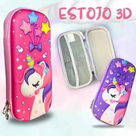 Estojo 3D Infantil Escolar Menino e Menina Volta as Aulas  Estojos de Lápis