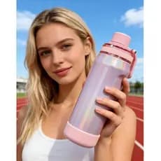 Garrafa Térmica Inox 650ML 850ML l Esportiva Academia com Capa Silicone Gelada Quente Tinta arco-íris brilhante