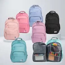 Mochila Escolar Infantil Feminina com Compartimento para Notebook Mochila Faculdade Impermeável Resistente Grande