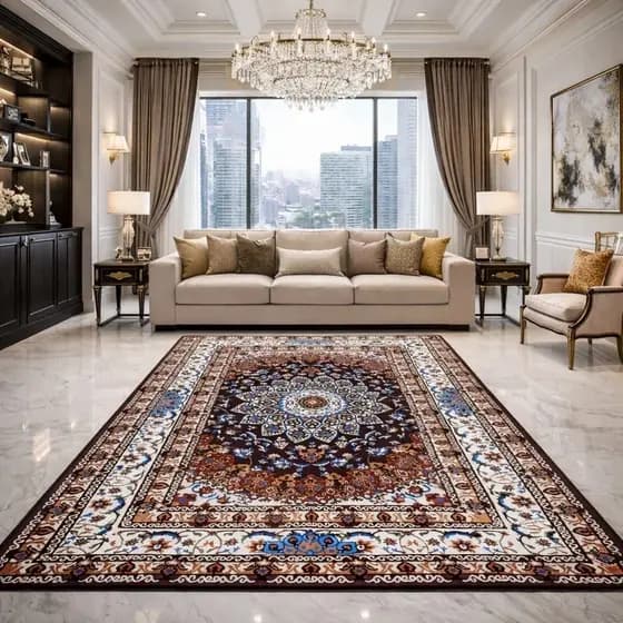 Tapete Sala Quarto Indiano 2,00x2,40 Antiderrapante Belga Aveludado Promoção
