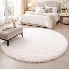 Tapete Peludo Redondo 2x2; 1,60x1,60; 1,40x1,40; 1,20x1,20; 1x1 Belga, Aveludado, Antiderrapante