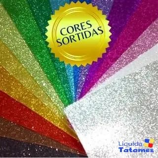 Placas De EVA com Glitter 40x48 Dubflex - Kit com 10 folhas coloridas sortidas