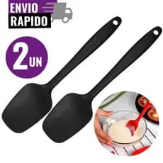 Jogo 2 Espátula Reta Silicone 27cm Cozinha Antiaderente Alta Temperatura Versátil Resistente