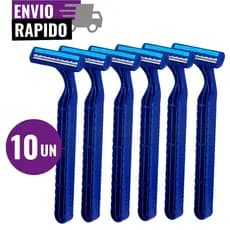 Barbeador Descartável | 10 Unidades Aparelho De Barbear 2 Lâminas Com Fita Lubrificante