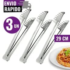 Kit 3 Pegador de Massa 29cm Macarrão Utensílios de Cozinha Aço Inox Multiuso Cozinha Buffet Restaurante