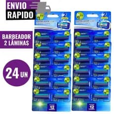 Kit 24 Barbeador Aparelho De Barbear Descartável 2 Lâminas Com Fita Lubrificante