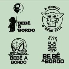 adesivo bebê a bordo carro geek diversos modelos star wars stitch groot spider dragonball baby yoda stitch
