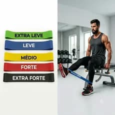 Kit 5 Elásticos Mini Band Faixa Treino Em Casa