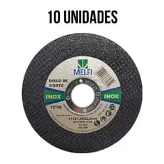 Disco corte Inox 4.1/2” x 1,0mm Melfi - Kit 10 peças