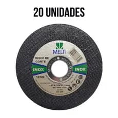 Kit 20 Disco Corte Fino Inox 4.1/2”x1,0mm Melfi Esmerilhadeira