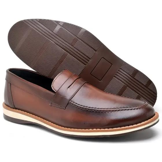 Sapato Masculino Mocassim Oxford Preto Marrom Confortável Moderno Esporte Fino Casual Elegante Solado Antistresse Macio