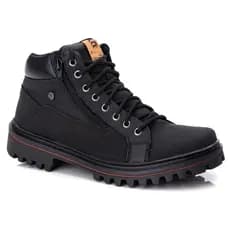 Bota Coturno Masculino Couro Legitimo com Zíper na Lateral e Detalhe na Sola 100% CONFORTAVEL