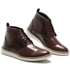 Bota Oxford Masculina Botina Casual De Couro Coturno Super Elegante com Sola Ortopédica Costurada Envio Imediato