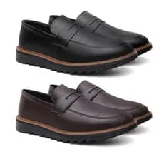 Kit 2 Pares Mocassim Masculino Oxford em Couro Legítimo Solado Confortável Macio de Borracha Antiderrapante Lançamento