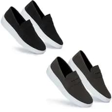 Kit 2 Pares Mocassim Masculino Couro Camurça Preto e Café Sola Alta Ortopédica Confortável e Macia Super Estiloso Pronta Entrega