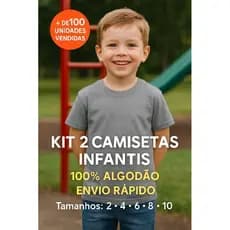 Kit 2 Camisetas Infantil Masculina 100% Algodão Básica-Conforto e estilo