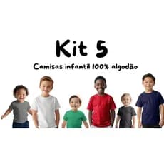 kit 5 camisas infantil 100% algodão