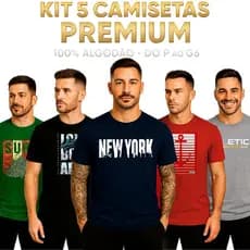 kit 5 Blusas Masculina/Premium/P ao G6/Algodão/Streetwear/Estilo Urbano/Envio 24hs