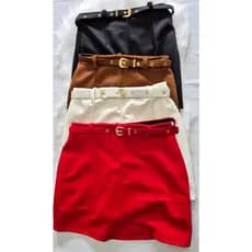 Short Saia Feminino Neoprene com Cinto Cintura Alta - BRINDE SURPRESA POR TEMPO LIMITADO