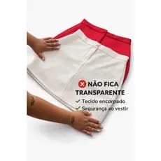 Short Saia Feminino Alfaiataria  com botão encapado• Cintura Alta • Moda 2026 • Tendência
