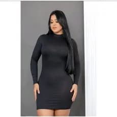 👗 Vestido Manga Longa Canelado Feminino – Conforto, Estilo e Elegância