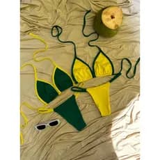 🌴 Biquíni Feminino Cortininha  Face Bicolor – Verão Estilo & Conforto