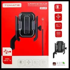🏍 SUPORTE DE CELULAR PARA MOTO TOMATE MTG-219 🔌COM ENTRADA USB 5V E ROTAÇÃO 360°