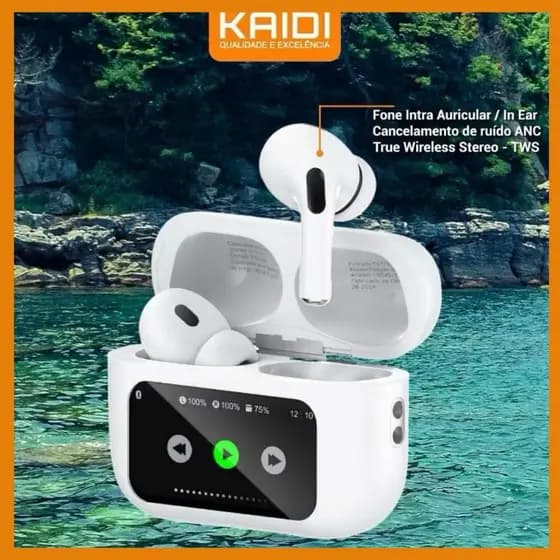 Fone de Ouvido TWS Bluetooth Kaidi-7019 Original Com Touch Digital COM LCD