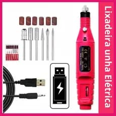 Lixadeira de Unhas Elétrica Portátil com Broca e Motor Bivolt para Manicure e Pedicure AZ-002
