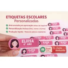 Etiqueta Escolar com Foto Personalizada | Nome da Criança | Ideal para Material Escolar