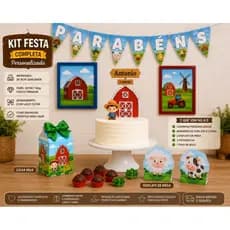 ✨🎉 KIT FESTA FAZENDINHA MENINO COMPLETA 🎉✨💙 O Kit Personalizado que vai deixar a festa do seu pequeno ENCANTADORA! 🐮🚜🌾