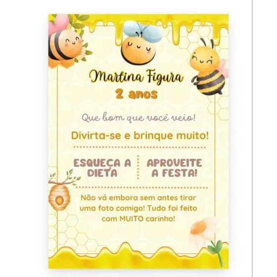 Plaquinhas de Mesa Personalizadas – Decoração Festa Infantil Nome + Idade