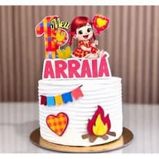 Topo de Bolo Festa Junina Meu Primeiro Arraiá Menino Menina , Envio Rápido,  Topo de Bolo Junino  Mesversário