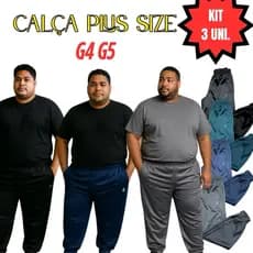 kit 3 calça Flanelada Masculina G4 G5 quentinha