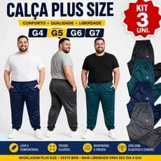 3 Calças Masculina Moletom Flanelada G4 G5 G6 G7