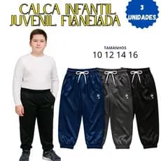 kit 3 calça infantil Juvenil com Bolsos Lateral