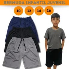 Bermuda Infantil Juvenil Flanelada Menino - Escola, Passeio 08 ao 16