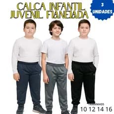 Kit 3 Calça Moletom Infantil Juvenil