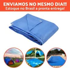 Lona Azul 100 Micras Para Caminhão Camping Piscina Reforçada Grossa Impermeavel Proteção Uv 70g/m2