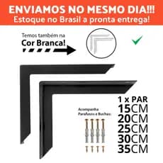 1 Par Mão francesa Reforçada Suporte Cantoneira Para Pia Bancada Mesa Granito Mármore
