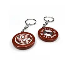 Chaveiro de Anilha de Metal Personalizado com Nome e Logo