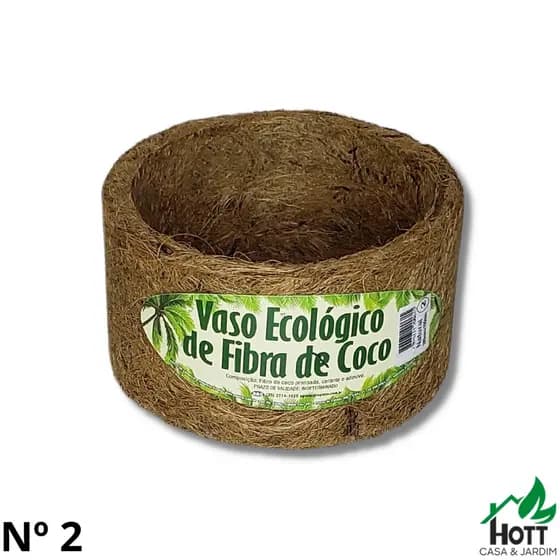Vaso Xaxim Ecológico Fibra De Coco, N°2 (18cmx10cm) - Agrofor