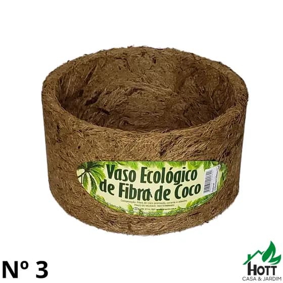 Vaso Xaxim Ecológico Fibra De Coco, N°3 (21cmx11cm) - Agrofor