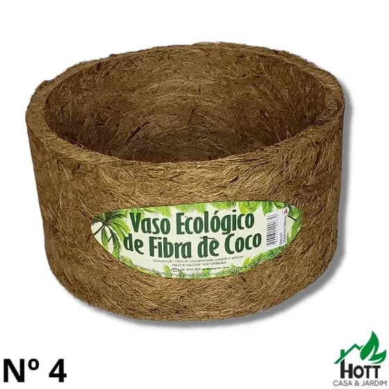 Vaso Xaxim Ecológico Fibra De Coco, N°4 (26cmx13cm) - Agrofor