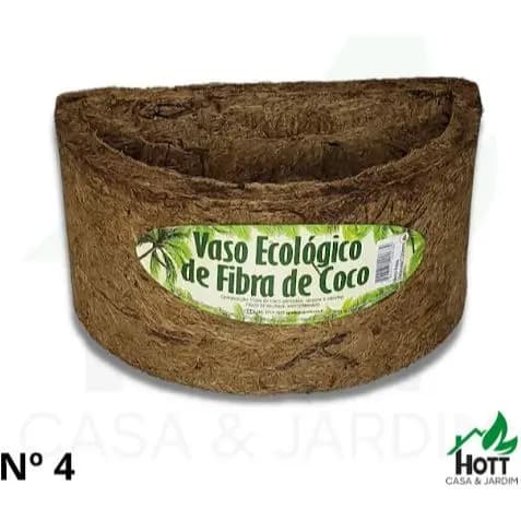 Vaso Xaxim Ecológico Fibra De Coco Parede Meia Lua N4 (26x15x13cm) - Agrofor